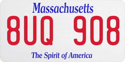 MA license plate 8UQ908