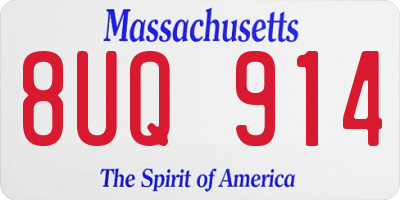 MA license plate 8UQ914