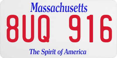 MA license plate 8UQ916