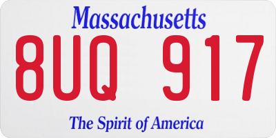 MA license plate 8UQ917