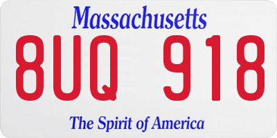 MA license plate 8UQ918