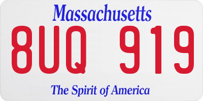 MA license plate 8UQ919