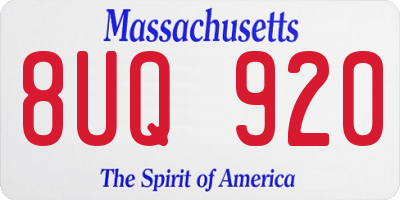 MA license plate 8UQ920