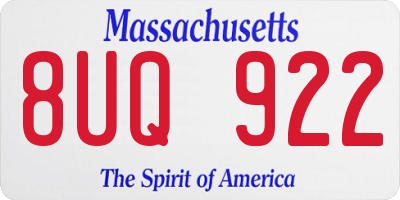 MA license plate 8UQ922