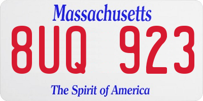 MA license plate 8UQ923