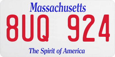 MA license plate 8UQ924