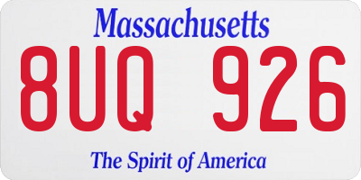 MA license plate 8UQ926