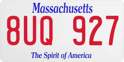 MA license plate 8UQ927