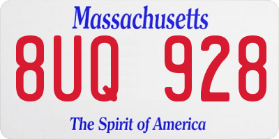 MA license plate 8UQ928
