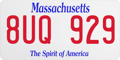 MA license plate 8UQ929