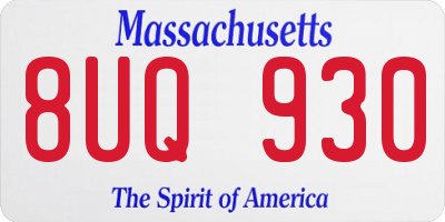 MA license plate 8UQ930