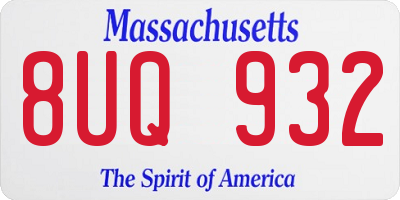 MA license plate 8UQ932