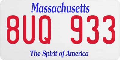 MA license plate 8UQ933
