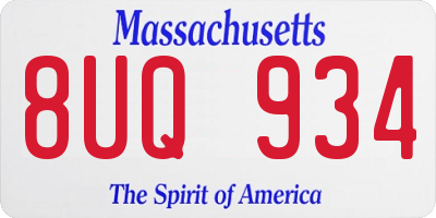 MA license plate 8UQ934