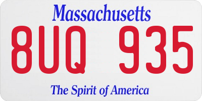 MA license plate 8UQ935