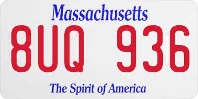 MA license plate 8UQ936