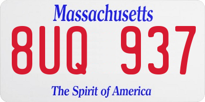 MA license plate 8UQ937