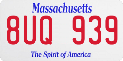 MA license plate 8UQ939