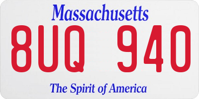 MA license plate 8UQ940