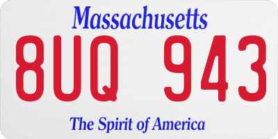 MA license plate 8UQ943