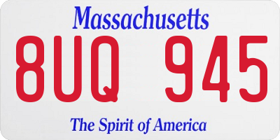 MA license plate 8UQ945