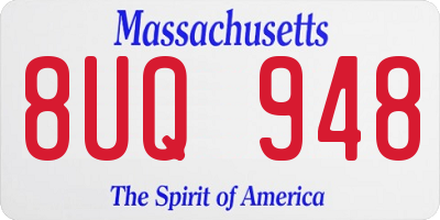 MA license plate 8UQ948