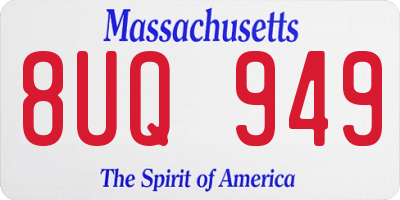 MA license plate 8UQ949