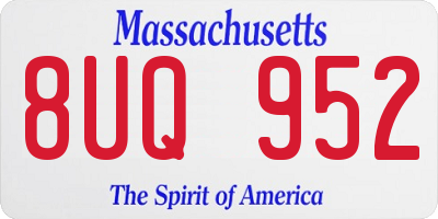 MA license plate 8UQ952