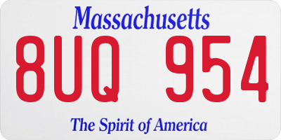 MA license plate 8UQ954