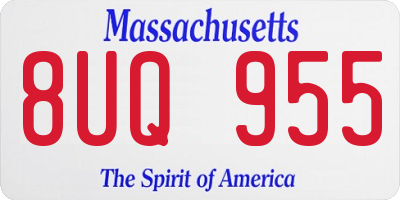 MA license plate 8UQ955