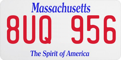 MA license plate 8UQ956