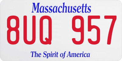 MA license plate 8UQ957