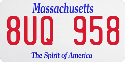 MA license plate 8UQ958