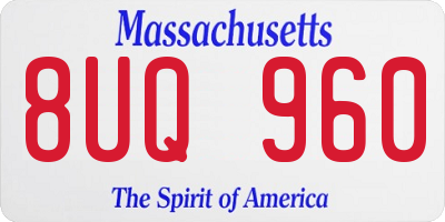 MA license plate 8UQ960