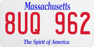 MA license plate 8UQ962