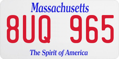 MA license plate 8UQ965