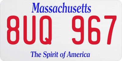 MA license plate 8UQ967