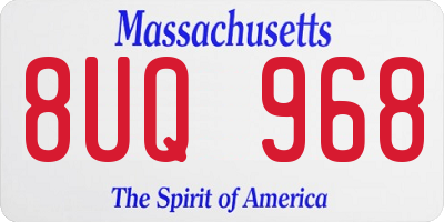 MA license plate 8UQ968