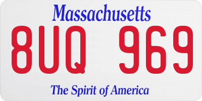 MA license plate 8UQ969