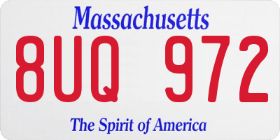 MA license plate 8UQ972