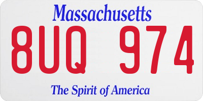 MA license plate 8UQ974