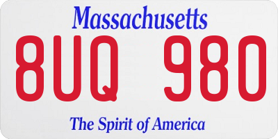 MA license plate 8UQ980
