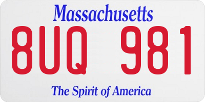 MA license plate 8UQ981