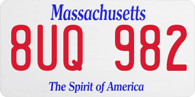 MA license plate 8UQ982