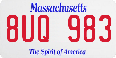 MA license plate 8UQ983