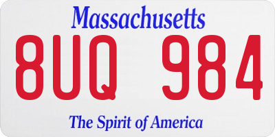 MA license plate 8UQ984