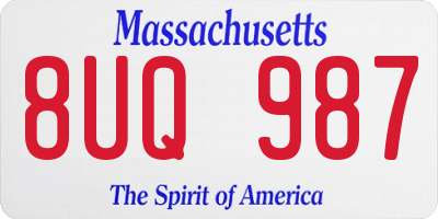 MA license plate 8UQ987
