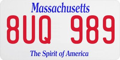 MA license plate 8UQ989