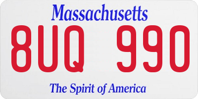 MA license plate 8UQ990