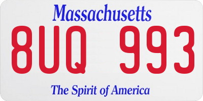 MA license plate 8UQ993